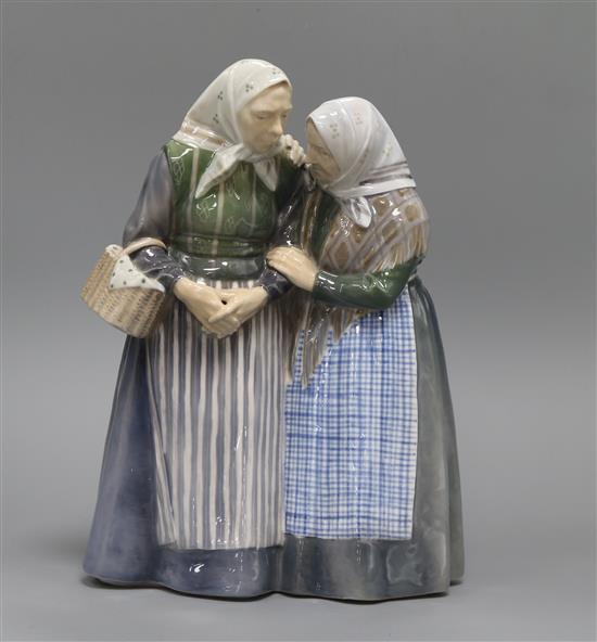 A Royal Copenhagen figural group The Gossips, modelled by Christian Thomsen, number 1319, height 29.5cm